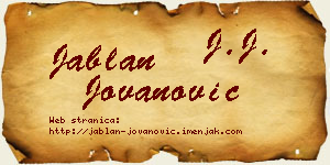 Jablan Jovanović vizit kartica